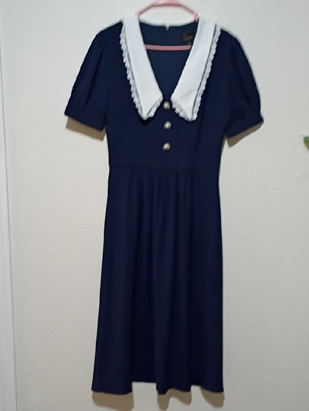 Alexia Admor Navy Dress with White Peter Pan Collar